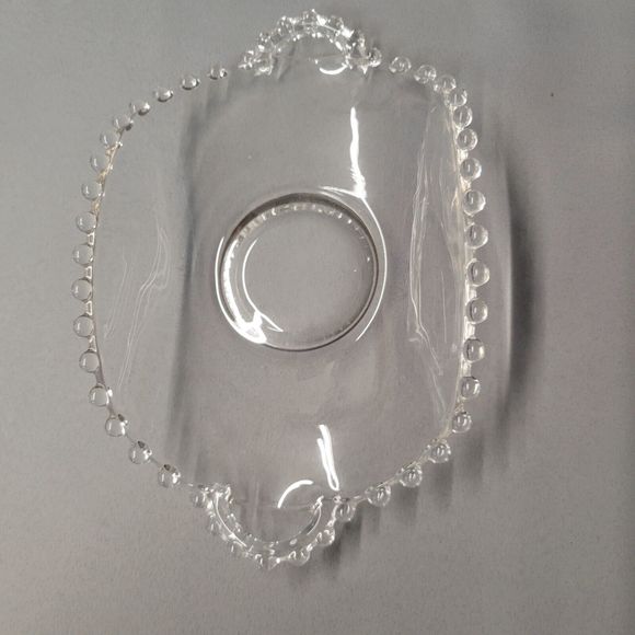 Imperial Candlewick Clear Glass Candy Dish Bowl Server Double Handle Fluted - Picture 1 of 10